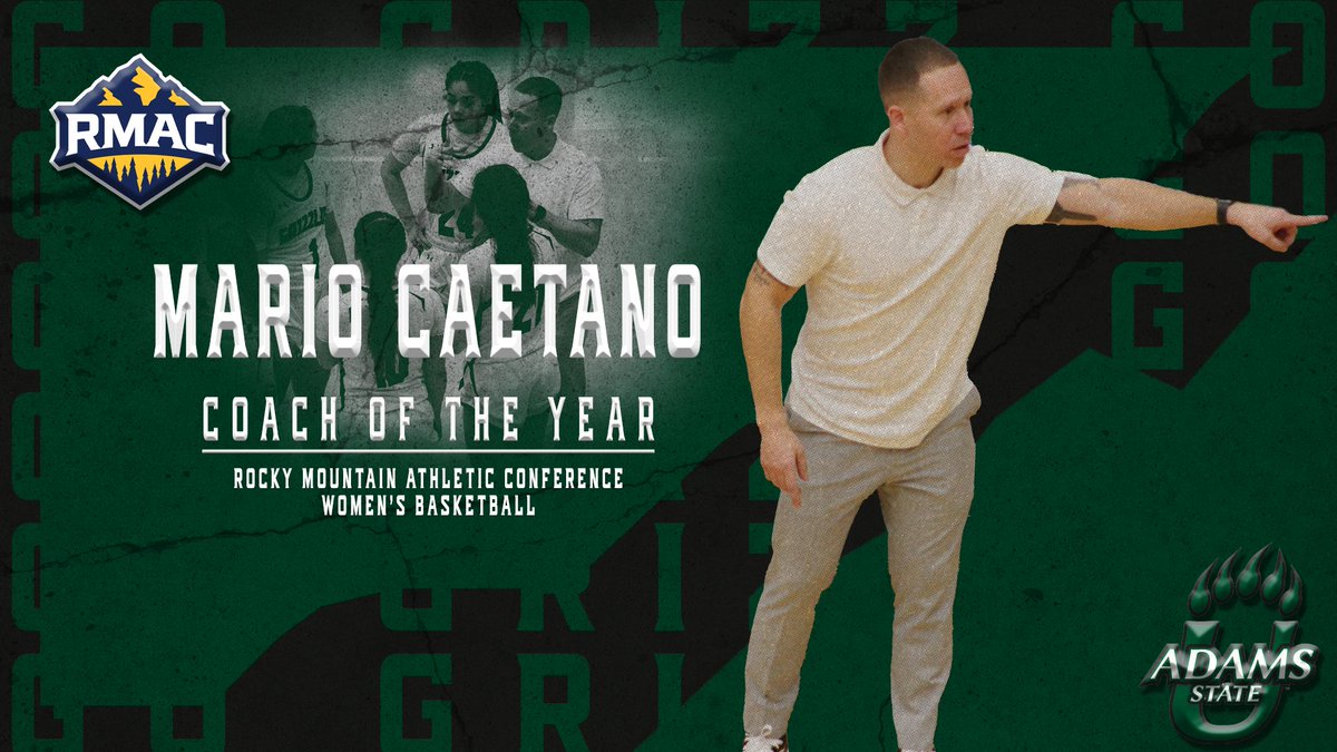 The man has something brewing in Alamosa!

Adams State Head Coach Mario Caetano is the 2⃣0⃣2⃣2⃣-2⃣3⃣ RMAC Women's Basketball Coach of the Year!

He led the Grizzlies to a 1⃣6⃣-6⃣ conference record and a berth in the RMAC Tournament semifinals!

#GoGrizzGo | #EverythingElevated