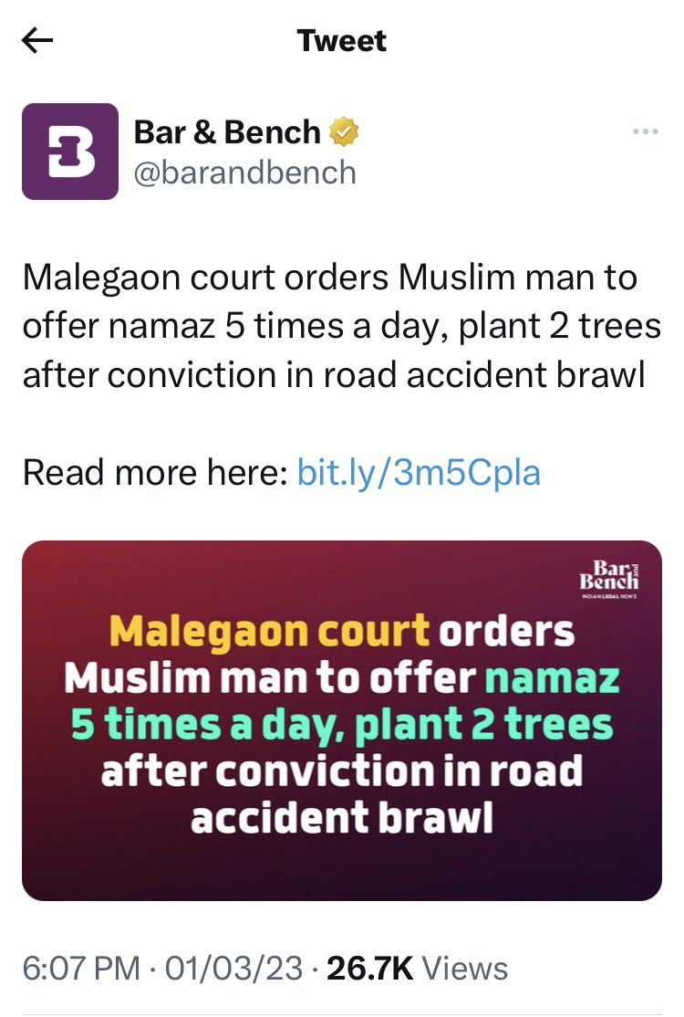 That is more like an order of the Sharia court, not of a secular court under the secular Constitution and laws. Good going #AmritKaalKaBharat !!!