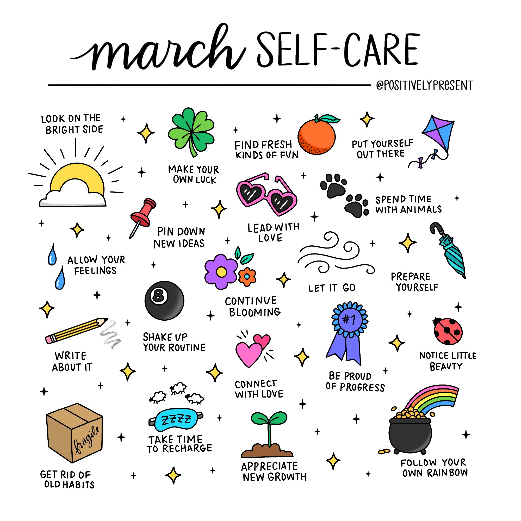 Positively Present on X: A few self-care ideas for the month of