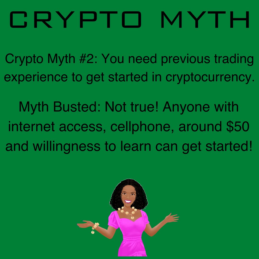 thecryptotutors's tweet image. Back with another crypto myth!! You do not need any experience in trading to get started with cryptocurrency! We are here to help you. Crypto Tutors provides online learning services to educate about cryptocurrency!
#mythbusters #cryptocurrency #cryptomyth #trading #investing