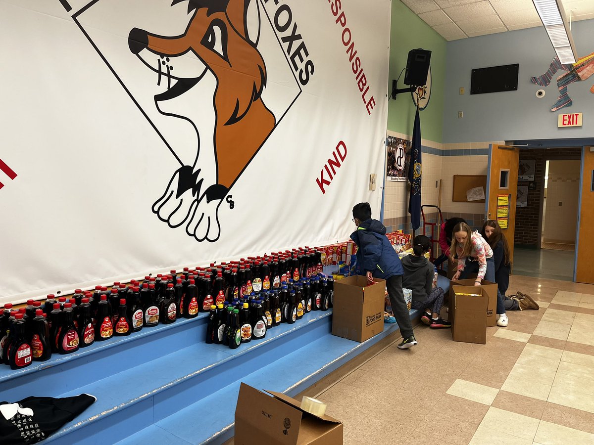 Thank you to all who donated to the district food drive! We received 367 donations of pancake mix and syrup. We’ll help so many in our community thanks to your generosity. Grateful for the 5th grade students who volunteered their time to make the food drive a success! <a href="/FVFoxes/">Foxford🦊</a>