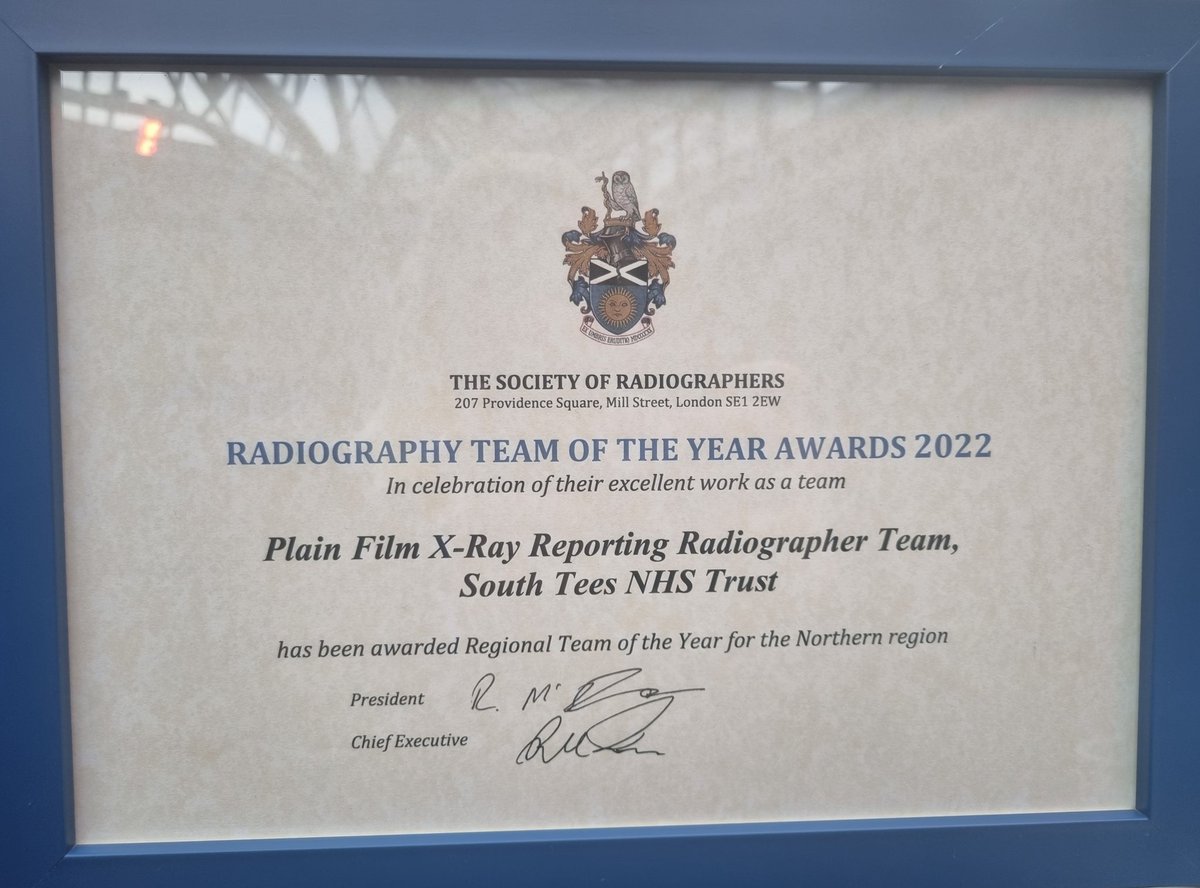 Well done to the Plain Film Reporting Team <a href="/SouthTees/">South Tees Hospitals</a>  Very well deserved 👏 very proud of you all  <a href="/KellySm42112340/">Kelly Smith</a> <a href="/Albrownrigg/">A L L A N 👋</a>  <a href="/helenwatts91/">Helen Watts</a> <a href="/Selinawatson27/">Selina</a>