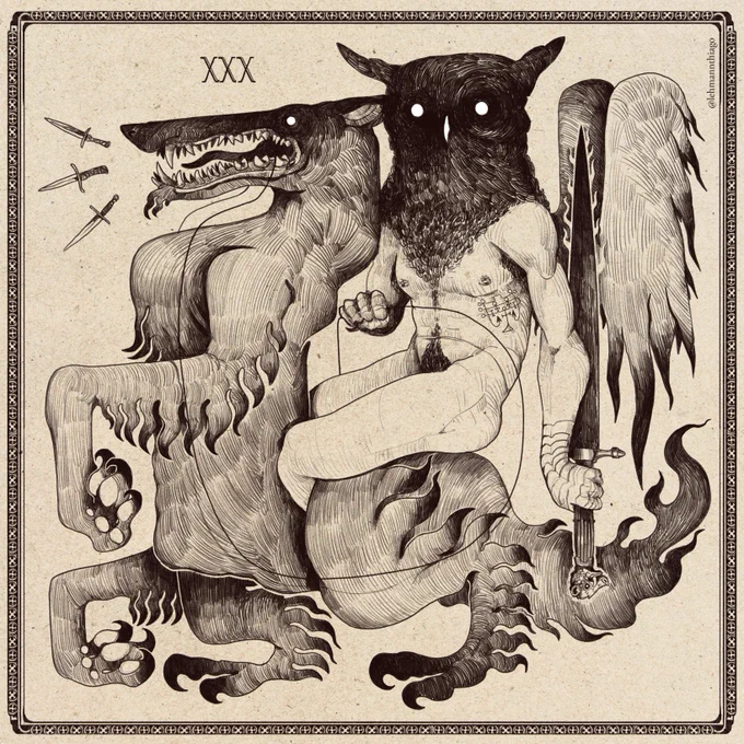 Andras is a Great Marquis of Hell.He sows discord among people and was considered to be a highly dangerous demon, who could kill the conjuring magician and his assistants if precautions were not taken.

Inspired by the Dictionnaire Infernal. 