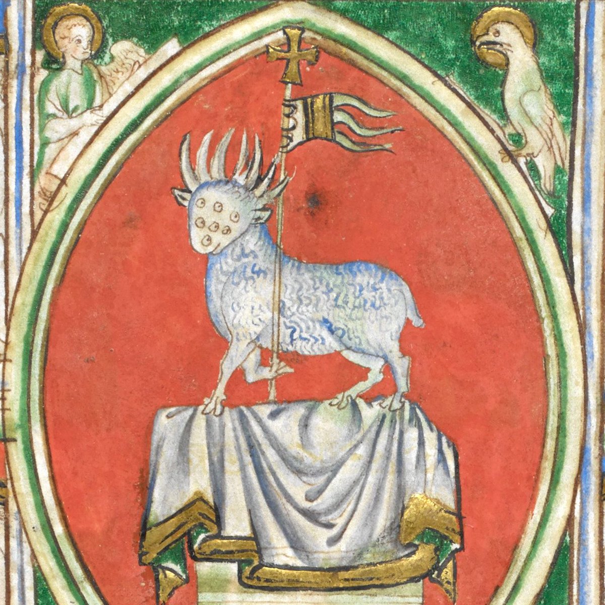 WeirdMedieval's tweet photo. apocalyptic lamb, england, 13th century https://t.co/PFFpOjttmy