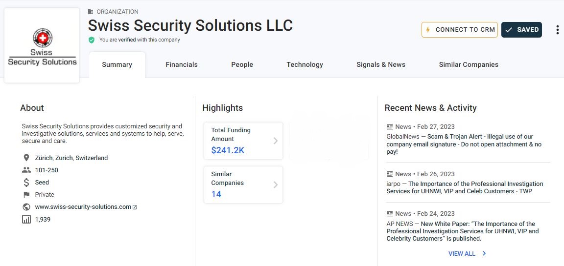 Swiss_Security's tweet photo. Among 211 million registered corporations and companies in the World, Swiss Security Solutions LLC is ranked as one of the best, with 1940 registered corporations and companies in the World
https://t.co/EulYOt026o #Investment #Investing #Invest #ROI #StockInvest #StockROI #Invest https://t.co/QAEoWuuSJl