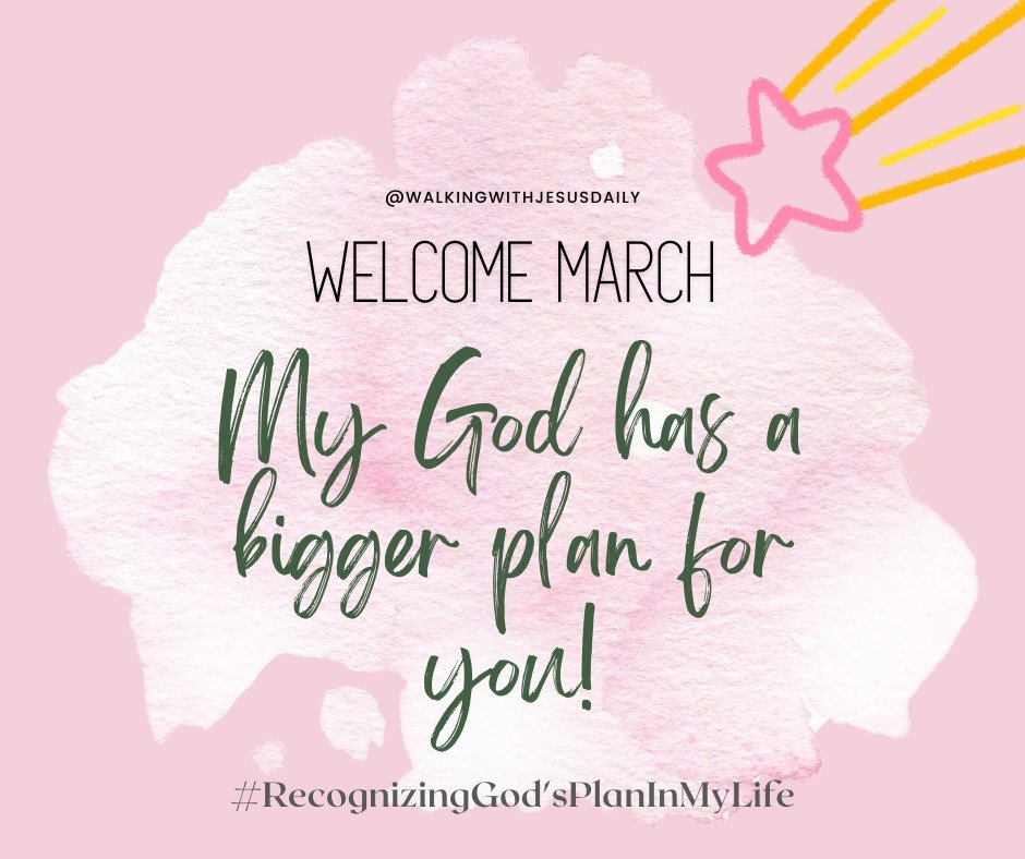 WWJESUS5724's tweet image. Welcome March!

My God has a bigger plan for you.
This time, dear LORD, not my will but yours be done.
Help me to trust you completely.

#RecognizingGod'sPlanInMyLife
#WonderfulReminder
#Here'sMyMarchLord
#WalkingWithJesusDaily