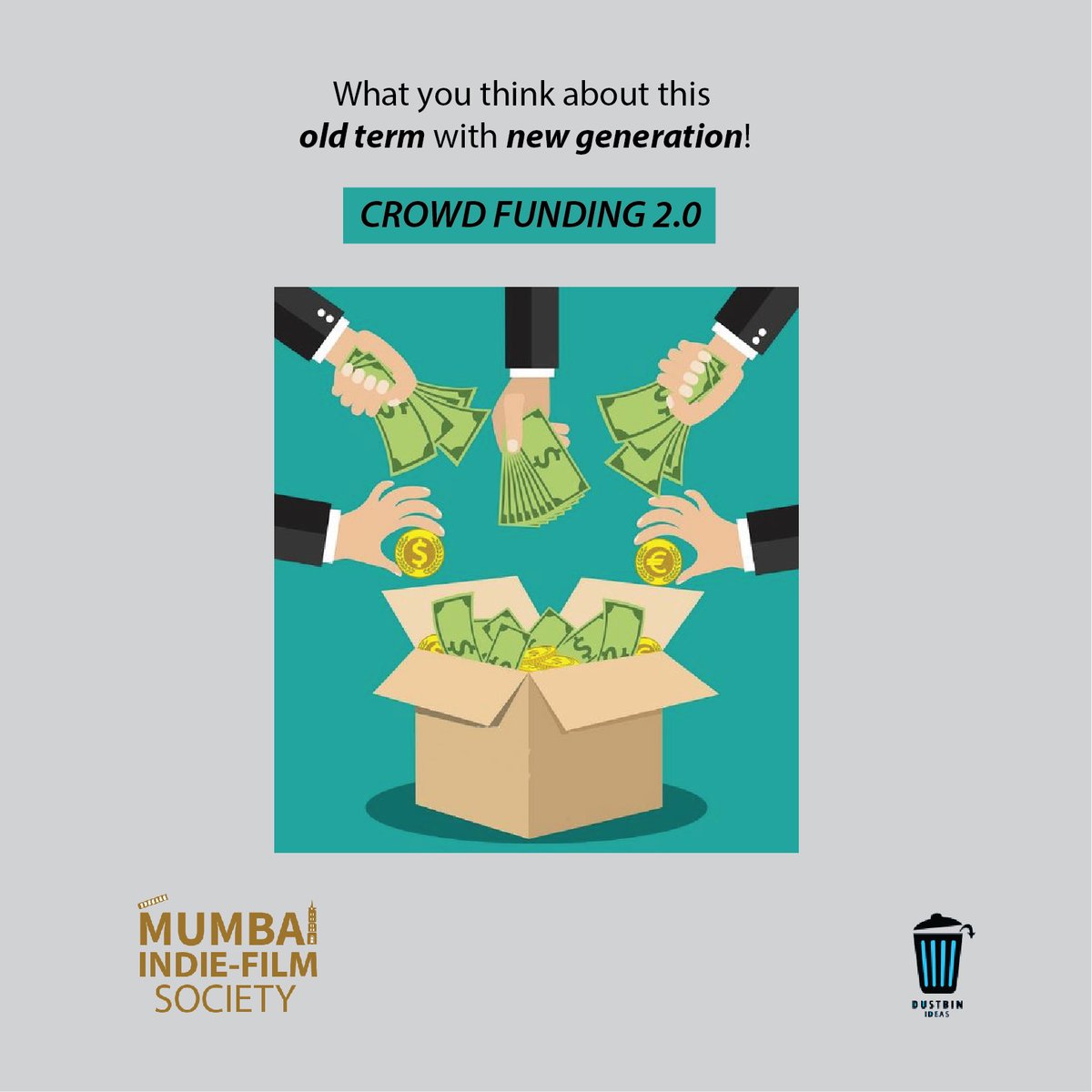 MumbaiIndiefilm's tweet photo. What you think about this old term with new generation!
.
.
.
Be a part of the story - support a film through crowdfunding!
#Crowdfunding2.0
#dustbinideas
#mumbaiindiefilmsociety
@DUSTBINIDEAS @MumbaiIndiefilm @BadrinathSabat https://t.co/7tQCmOF3Jk