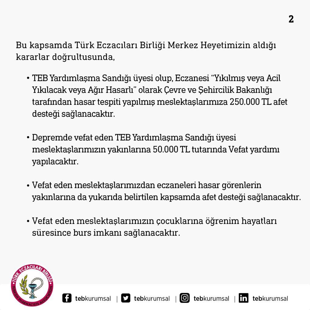 saygingargin's tweet photo. Depremden Zarar Gören Meslektaşlarımıza Birliğimizce İlk Aşamada Sağlanacak Destekler Hakkında.

Afetin Yaralarını Hep Birlikte ve Birlikle Saracağız.

#deprem https://t.co/RXSG3ratUf