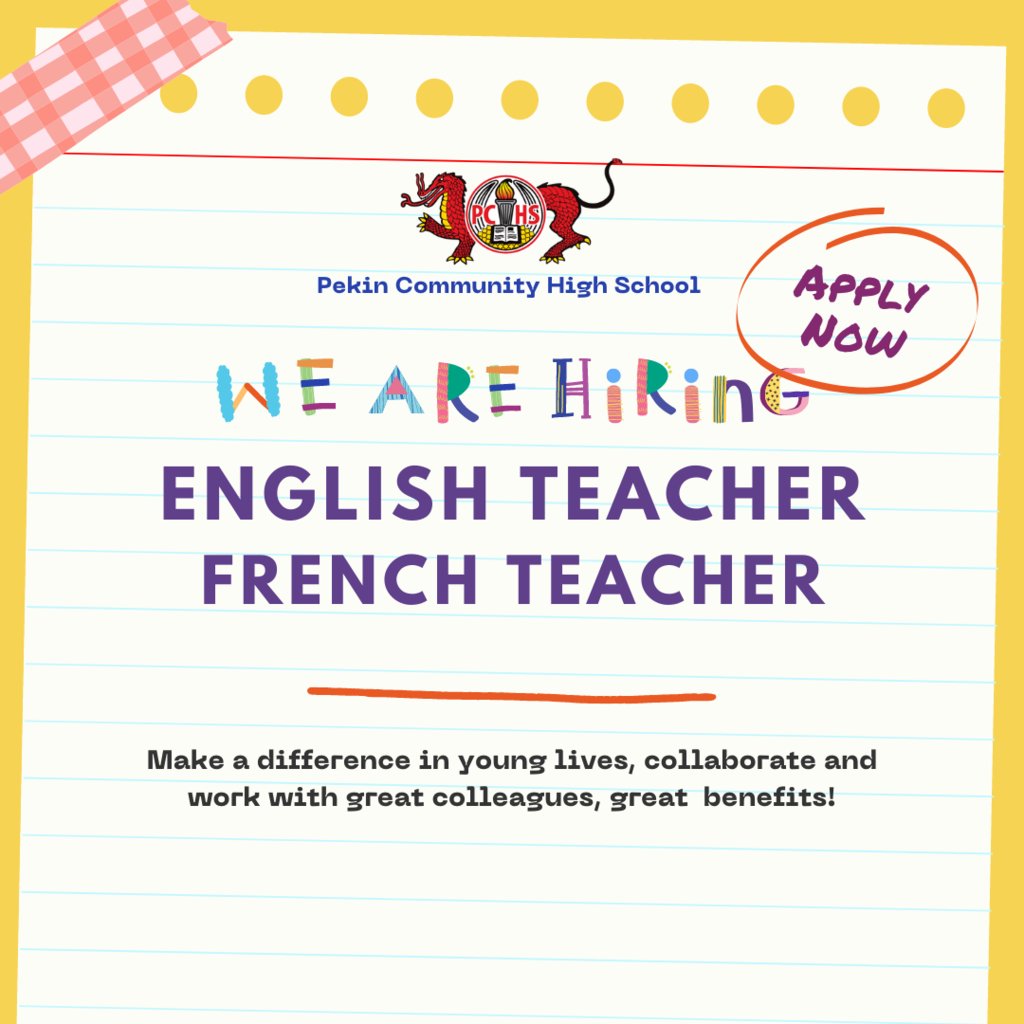 Pekin High School on Twitter "Apply here