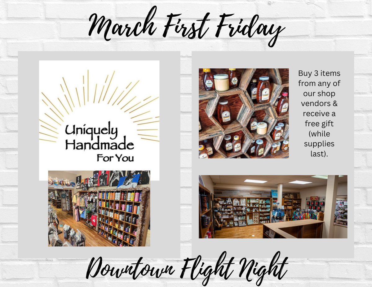MainStreetWads's tweet photo. March First Friday: Downtown Flight Night is TWO days away!

The downtown community has a fun &amp; family-friendly night planned for YOU March 3, 5:30-8:00 p.m.

Check out these event promotions (every day this week we will share more)! Main Street Wadsworth is #ADowntownUnmatched! https://t.co/2ns1OlGzNY