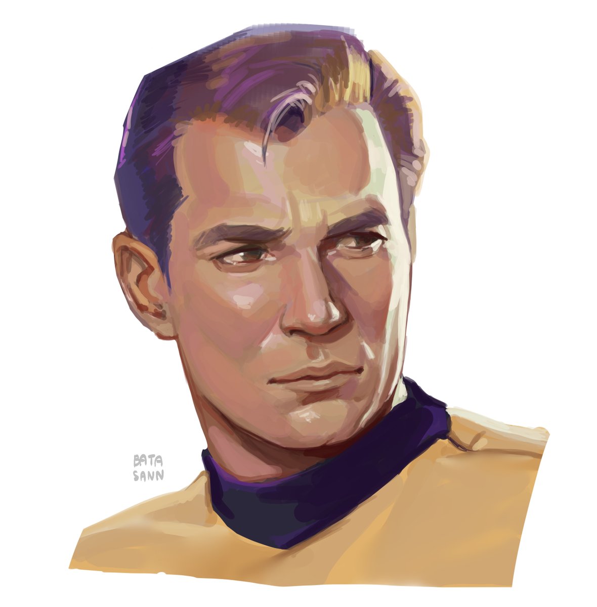 batasan_art's tweet image. Take a break from my university project with another Kirk portrait study again. 😔✨
#StarTrekFanart #CaptainKirk #StudyArt