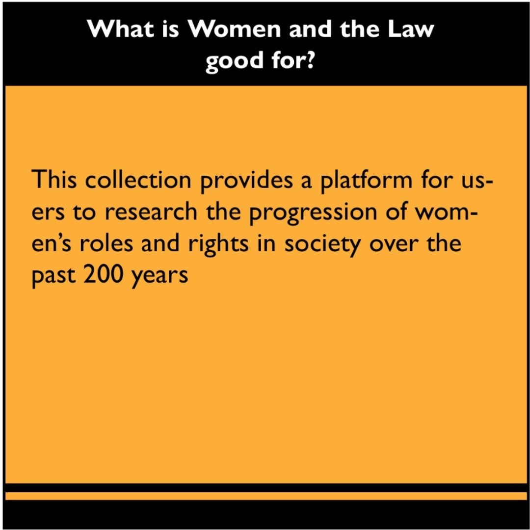 BurgerLibrary's tweet image. To celebrate the first day of Women&apos;s History Month, we are highlighting @HeinOnline&apos;s Women and the Law (Peggy) database!

Check out our blog for more information: ow.ly/NhmC50N6aQl
