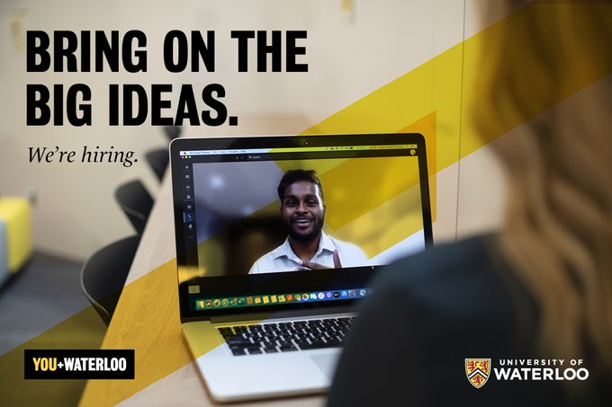 MichaelJDorr's tweet photo. 📣Calling all Social Media gurus📣

We're looking for skilled content creators to join our team at @UWaterloo working alongside @IvaBadjari who heads up Digital Comms 

Check out the Social Media Manager job posting  https://t.co/c3HE3oUL42

#uwaterloo #careers #socialmedia ⚫️🟡 https://t.co/narur3cqhz