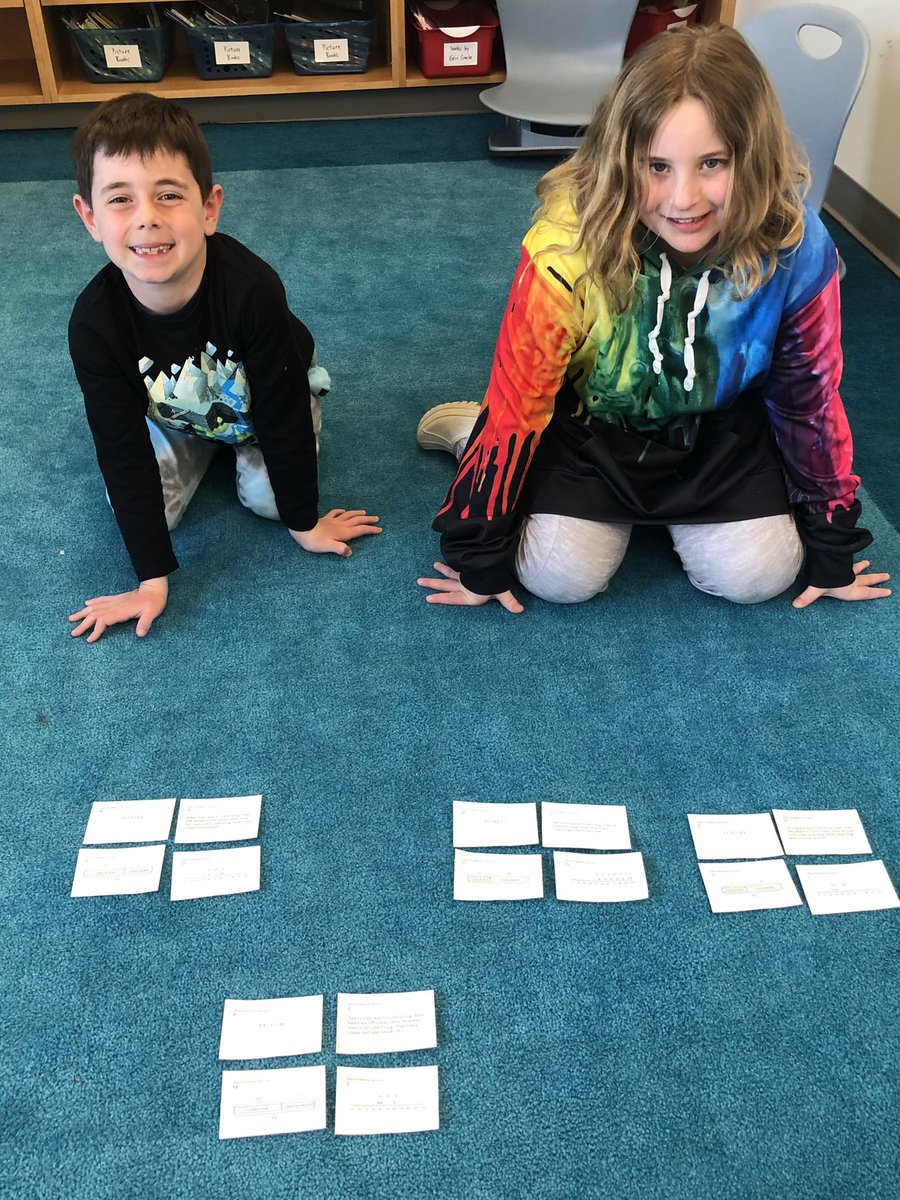 dahazel77's tweet image. #SpotlightSWES 🐾 Day 1: Mr. Mulno’s 2nd graders did a wonderful job collaborating with each other in order to match stories, equations, number lines, and tape diagrams from an @IllustrateMath card sort. They’re also being recognized for completing 83% of their @STMath journey.