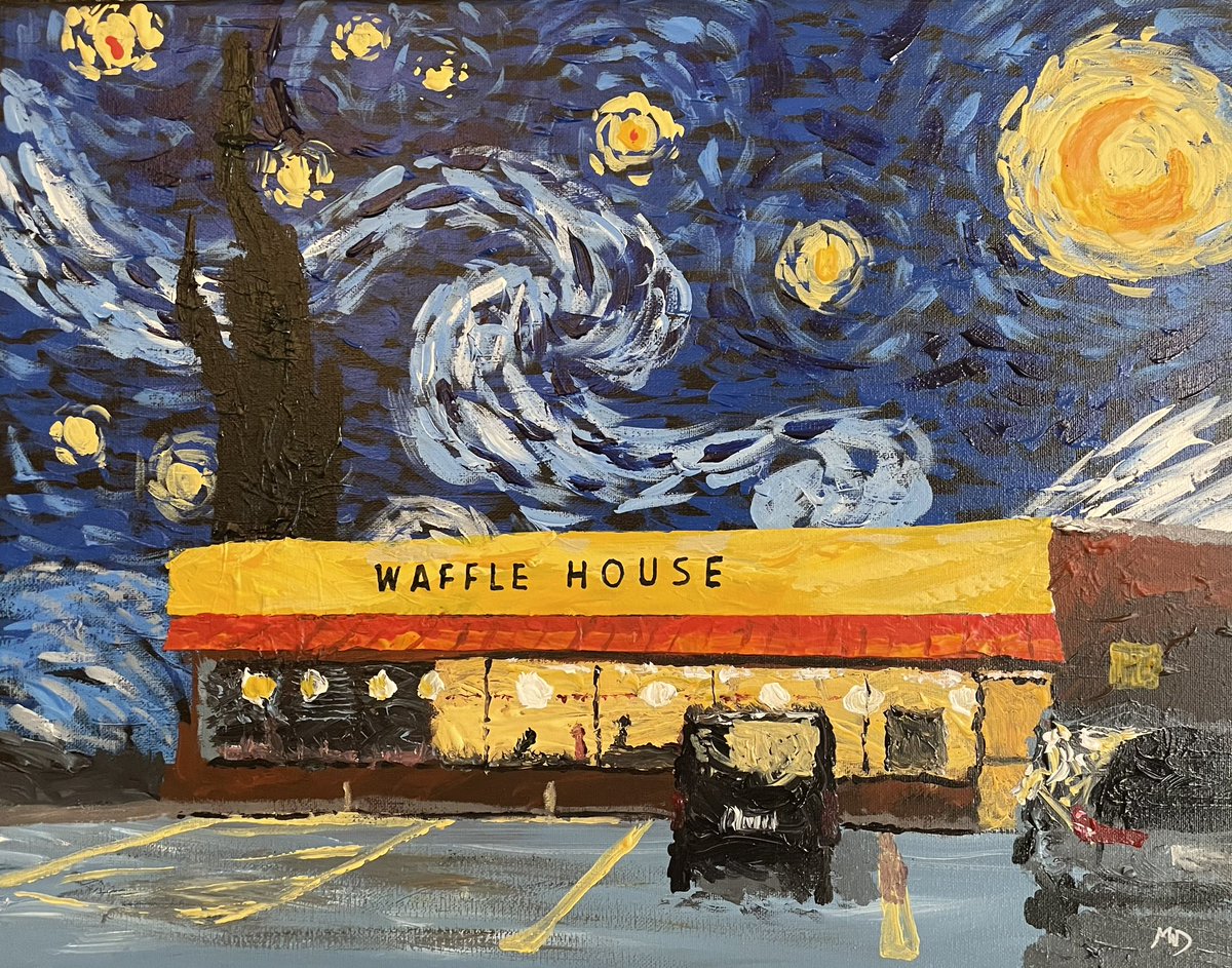 New Painting! “Starry Waffles” 16” x 20” acrylic on canvas