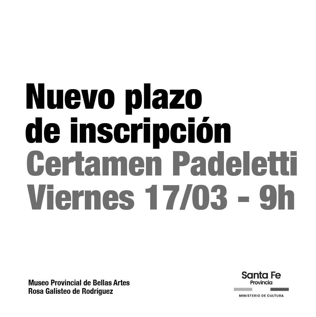 MuseosSantaFe's tweet photo. 🟢 Inscripción abierta al 6º Certament Padeletti. Estímulo a la investigación en el campo de las Artes> nuevo plazo hasta el viernes 17/03, 9h
🔗 Reglamento + formulario: https://t.co/IqNASCUgCk
#MuseoRosaGalisteo | @CulturadSantaFe https://t.co/cSLYm148qj