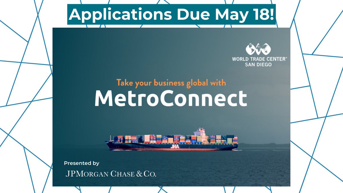San Diego co’s: Grow your intl. sales with @WTCSanDiego’s #MetroConnectSD via:
✅ 40+ mentorship hours from global leaders
✅ 7 workshops on market entry, financing, & more
✅ SystranPRO translation software
✅ Chance to compete for $25K

Apply by 5/18 ⬇️
sandiegobusiness.org/wtcsd/metrocon…