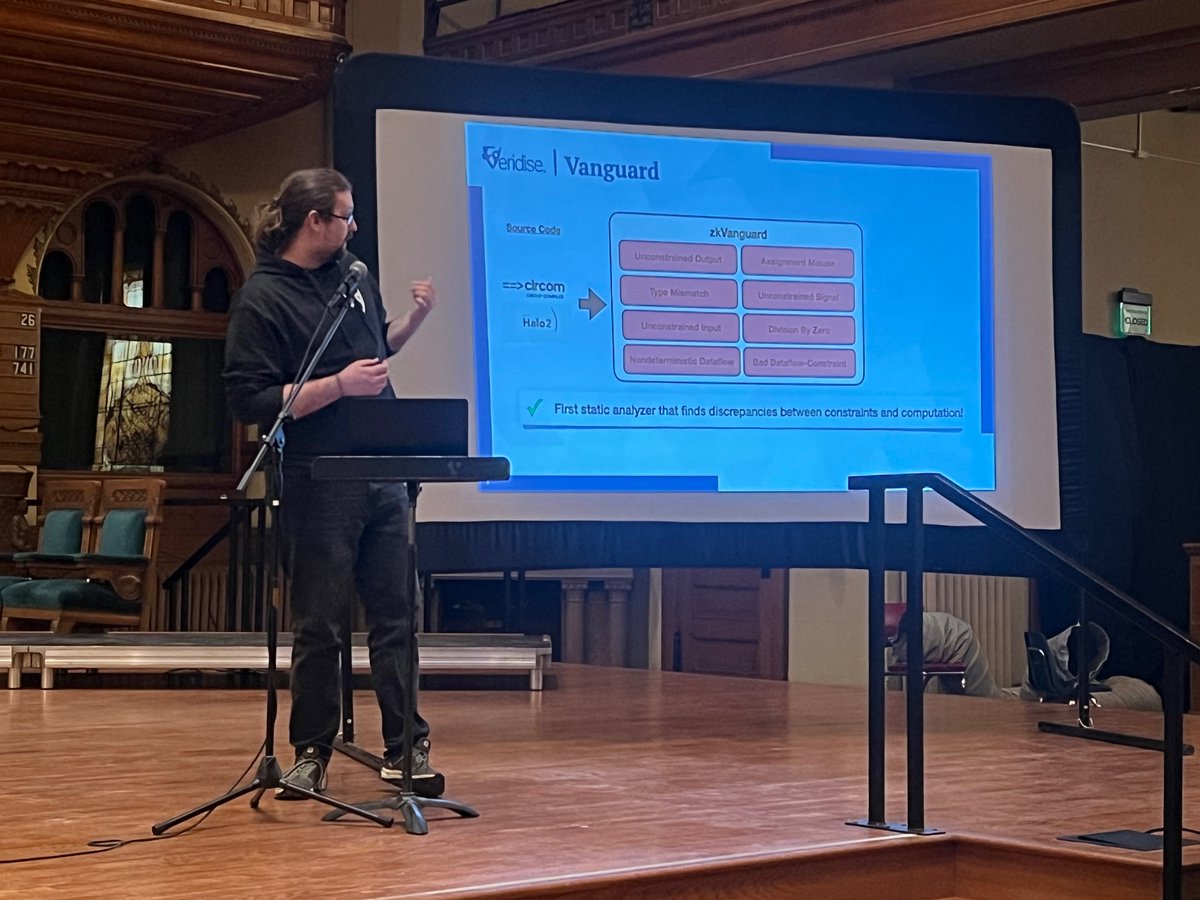 Our CTO <a href="/FormallyJon/">Jon Stephens</a> speaking  about Veridise tools for finding ZK bugs at the Delendum Future Computing Workshop! <a href="/DelendumV/">Delendum</a>