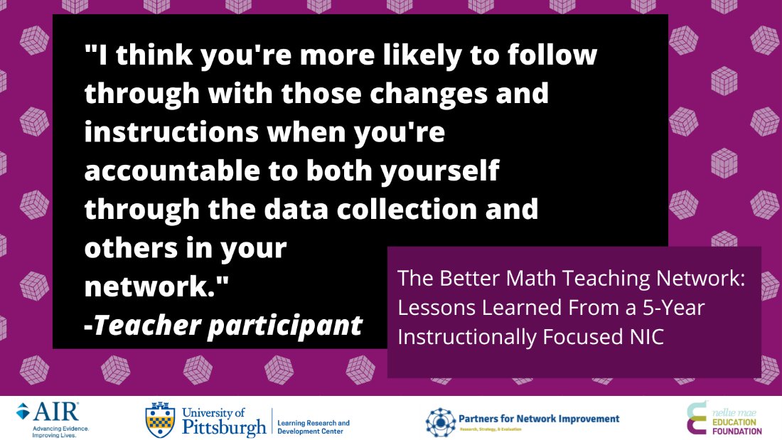 The Better Math Teaching Network (BMTN) and Student-Centered Assessment Network (SCAN) gave teachers the chance to collaborate with researchers and other educators to create improved classroom strategies. Learn more: bit.ly/3SpOeim #ImprovementNetworks #K12 #EdLeader