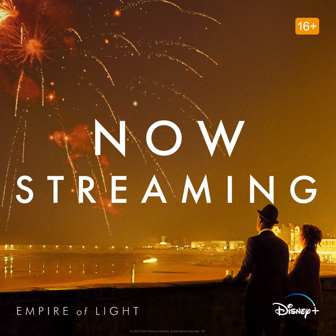 The beauty of Margate from your living room. Olivia Colman, Micheal Ward, Colin Firth and Toby Jones star in Empire of Light, now streaming on @DisneyPlusUK.