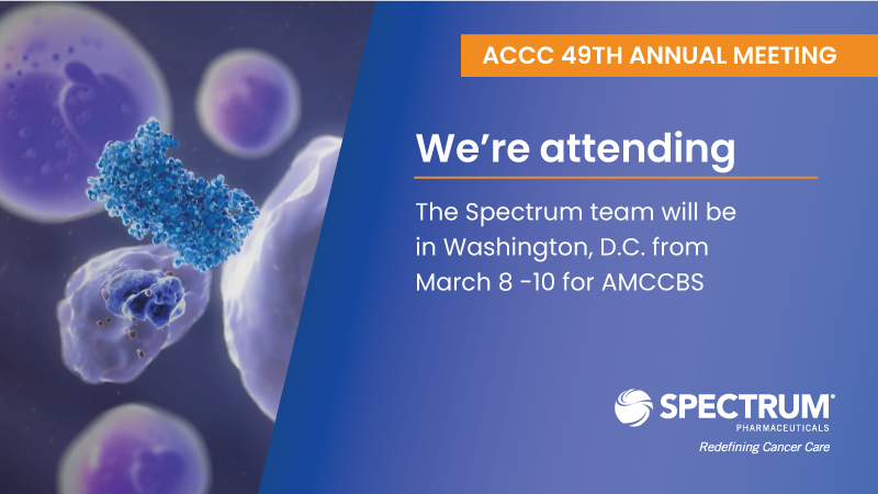 Are you planning on attending the ACCC 49th Annual Meeting & Cancer Business Summit (AMCCBS) in Washington, D.C. next week? The Spectrum team looks forward to meeting you, stop by our exhibit and learn more about our FDA-approved product.

#AMCCBS #SpectrumTeam #CancerCare