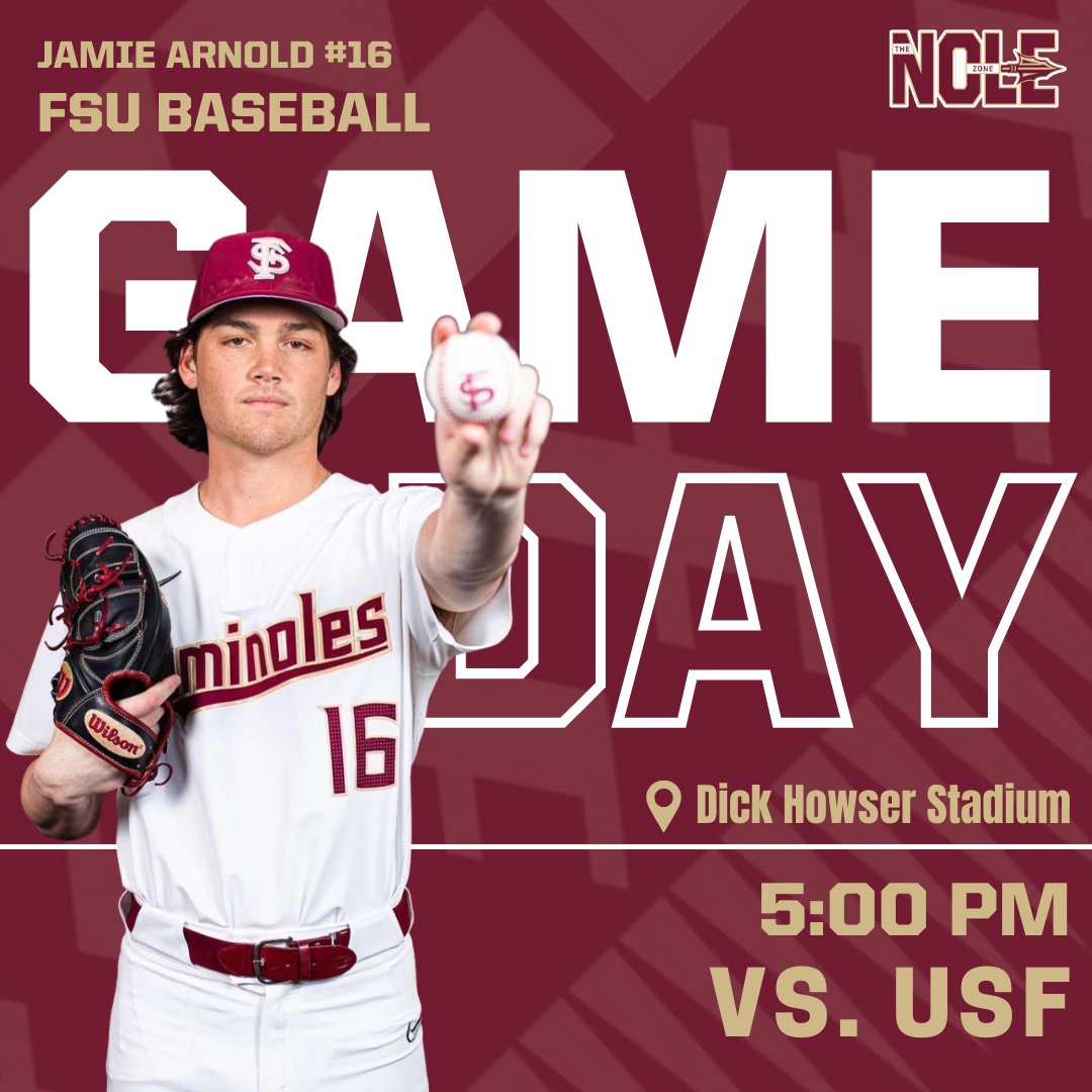 thenolezone's tweet image. 📣 GAMEDAAYYYY 📣 

Our #16 RANKED Baseball team takes on the USF Bulls TONIGHT at 5pm in Dick Howser Stadium! ⚾️ It's free admission for students! Just make sure to bring your FSU ID 🪪 

The guys are off to a great start this season 🔥 Come support!

#thenolezone #fsu