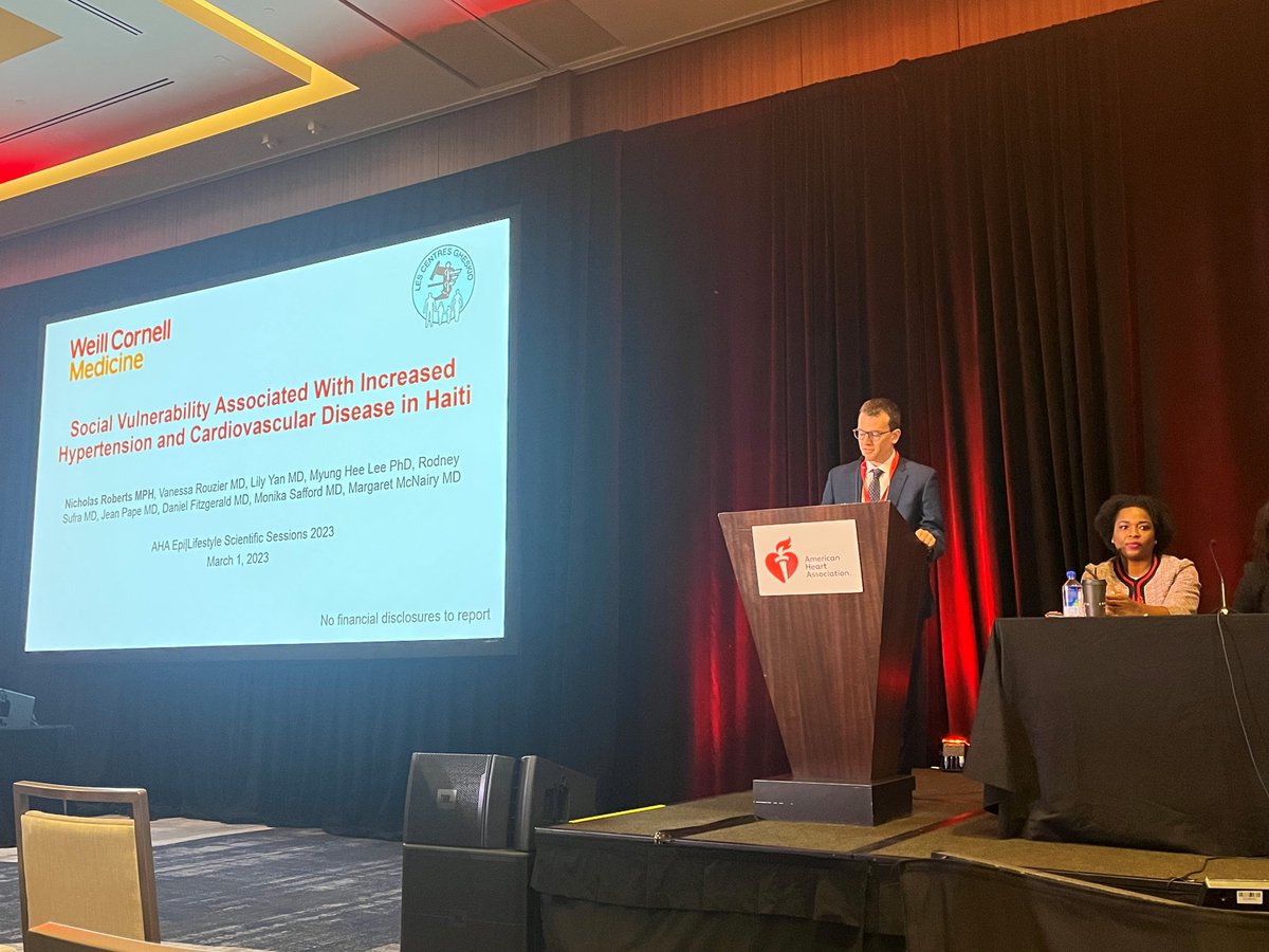 Join us in congratulating 3rd year Cornell medical student and the Center for Global Health’s first WD Johnson Scholar recipient Nick Roberts, who presented on recent CVD research in Haiti at the <a href="/American_Heart/">American Heart Association</a> EPI Lifestyle Conference in Boston today.