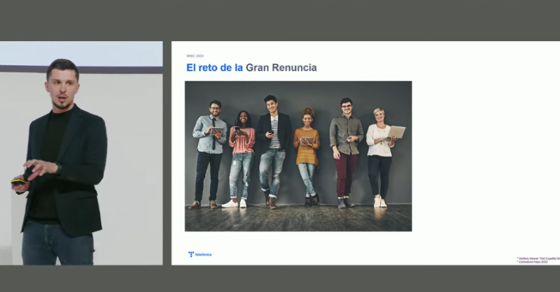 TE_GranEmpresa's tweet photo. ¿Cómo se ha transformado el puesto de trabajo, y cuáles son las nuevas necesidades y retos?

Nos lo cuentan 📢 @BrunoLago_1 @enri_gl ahora en #MWC23  

 #TelefónicaMWC #TelefónicaIndustria40 👇