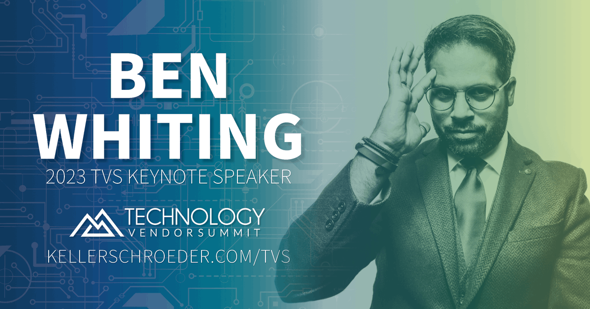 We are excited to announce Ben Whiting as our 2023 Technology Vendor Summit Keynote Speaker! Register for our FREE summit to hear Ben share how your company can create a culture where the possibilities are limitless: hubs.la/Q01DgT7j0

#keynote #limitless #BenWhiting