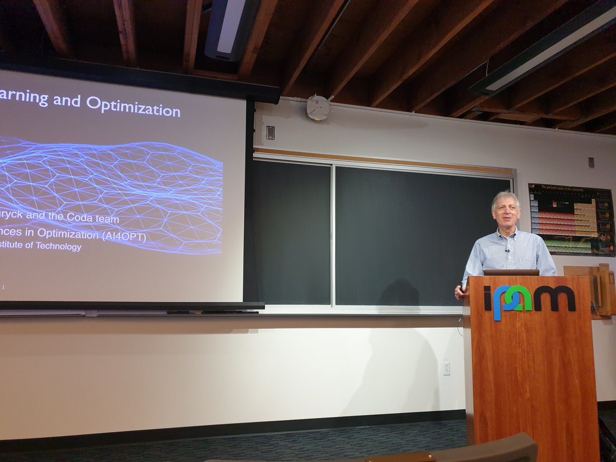 Pascal Van Hentenryck @PVanHentenryck (Georgia Tech) 'The Fusion of Machine Learning and Optimization'
