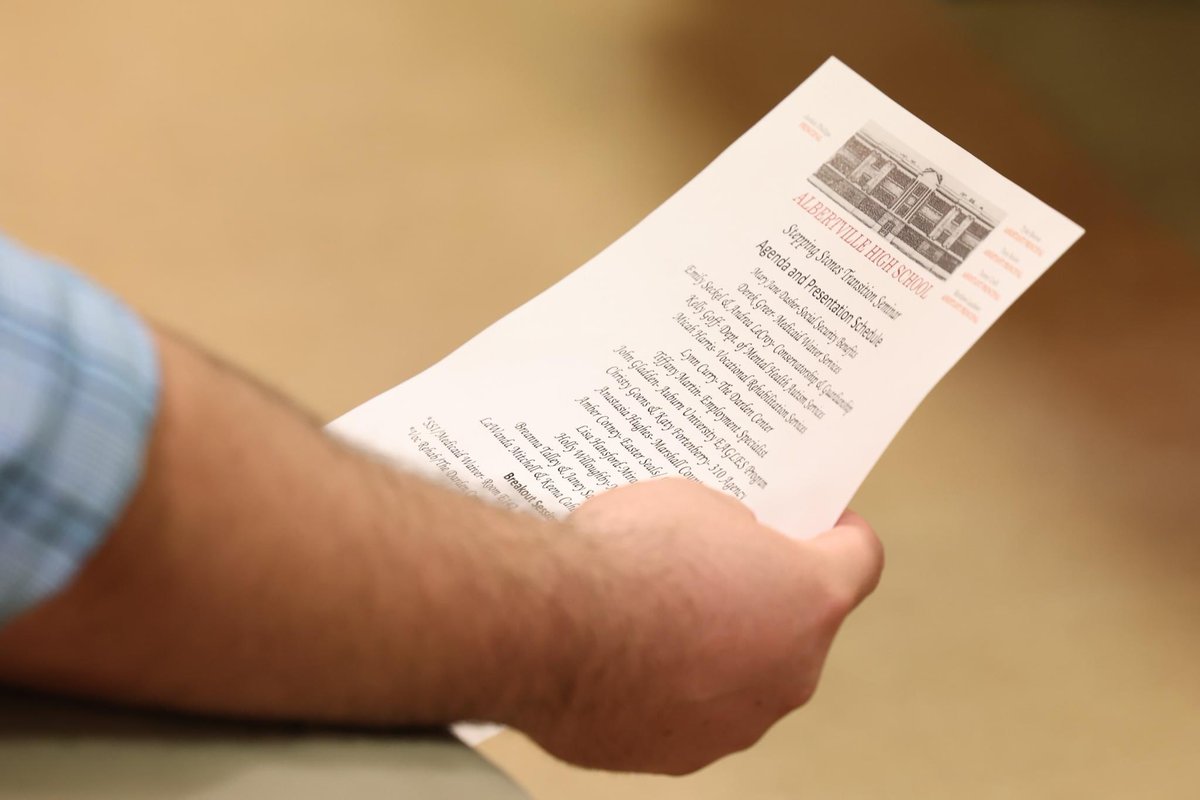 We had a wonderful turnout for our first Stepping Stones event! Couldn't make it? Check out their Facebook group for more information. Shoutout to the Accommodated Art Class at AIS for the beautiful artwork! #AlbertvilleCitySchools (1/2)