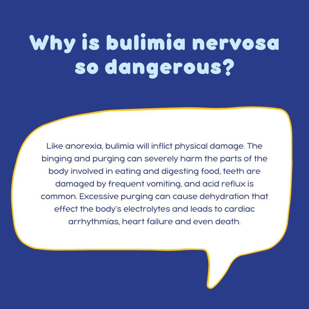 For day two of #NEDAWeek, we are discussing bulimia nervosa. It is important to remember that anyone can be impacted by eating disorders. They are not confined to a specific gender-identity or body weight. If you are struggling, please reach out for help!