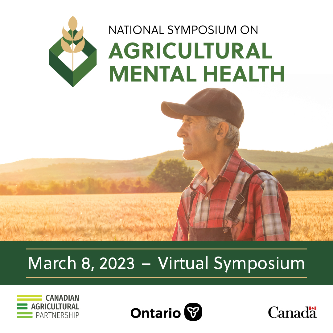 Register today for the first of its kind, the National Symposium on Agricultural Mental Health happening virtually on March 8th at buff.ly/3klrnrt #AgTwitter #Ontag #CdnAg #CdnAgPartnership #NSAMH2023