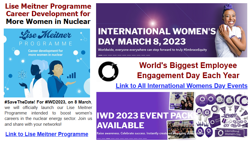 FENintl's tweet photo. Link to IWD2023: https://t.co/8OC6vO51Le
Link to IAEA Lise Meitner Women in Nuclear Programme: https://t.co/OfFLqrFDyZ
Link to Complete Caledar: https://t.co/mKJIcxxvGz https://t.co/tIUAyKmqFj