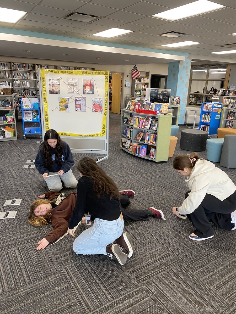 When you need a chalk outline for Mystery March… the students deliver!