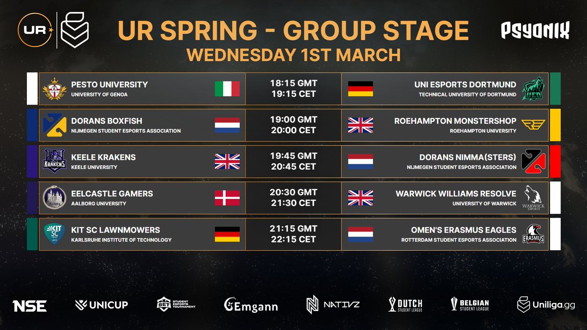 We will be live with the second week of groups in about 30 minutes!

🕛 18:00 GMT / 19:00 CET

Everything's still possible for all teams, so hop in!

ℹ️ liquipedia.net/rocketleague/U…
📺 twitch.tv/tylacto