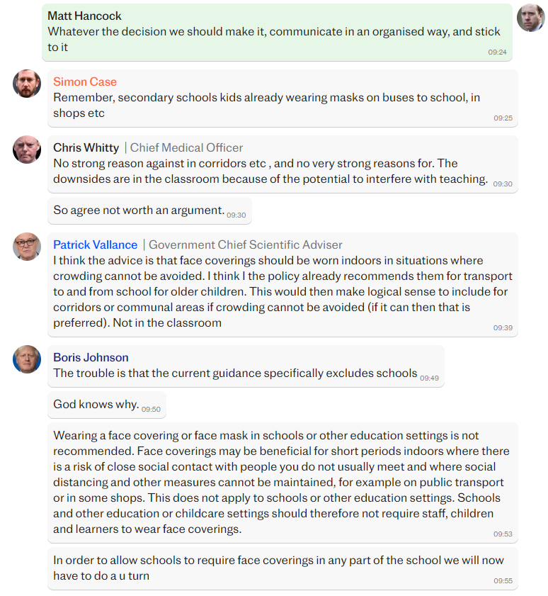 PolitlcsUK's tweet image. 🚨 | BREAKING: Boris Johnson introduced face masks in schools to AVOID a political argument with Nicola Sturgeon 

#TheLockdownFiles