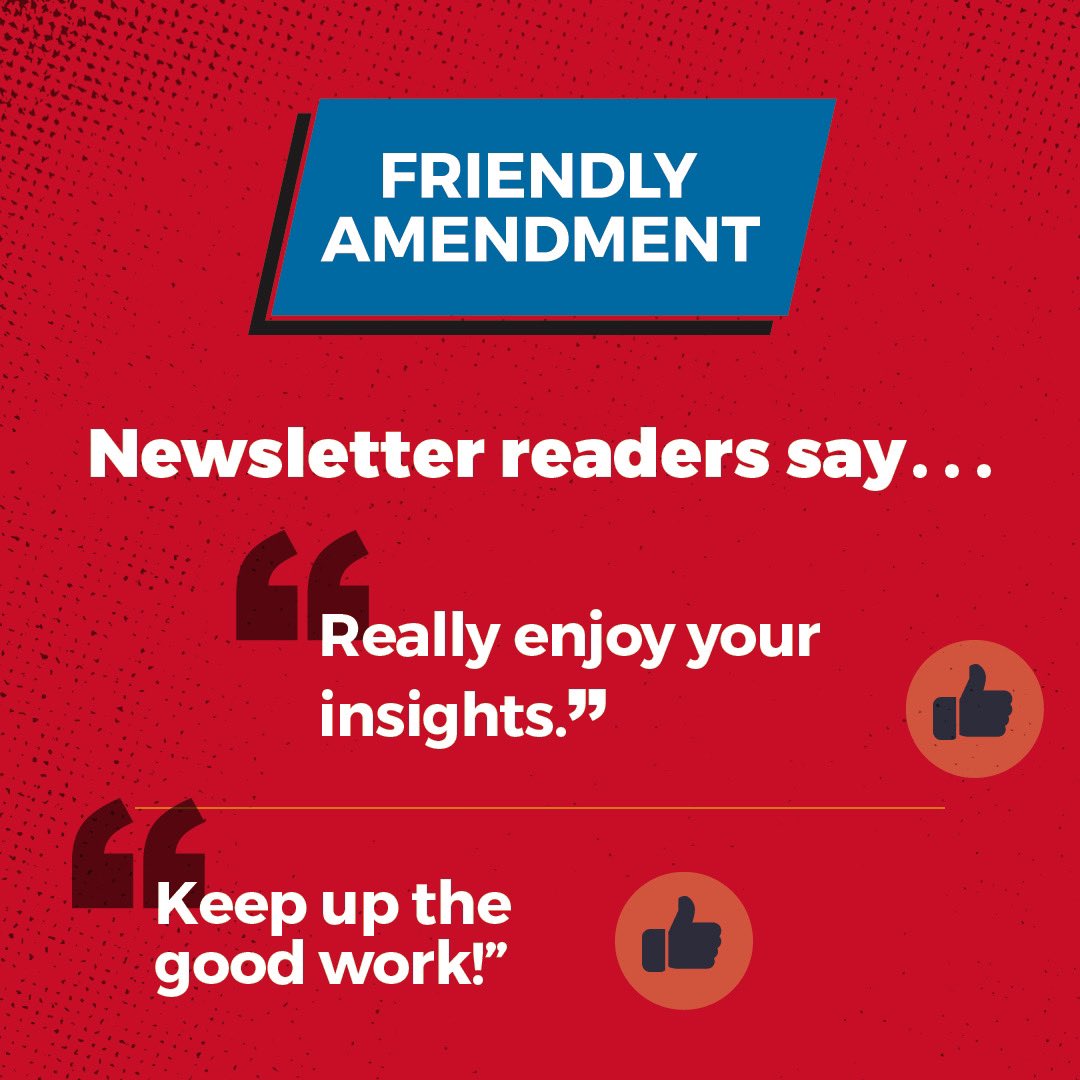 We love hearing from our #FriendlyAmendment readers! Every week of the GA General Assembly our team delivers legislative &amp; political intelligence to your inbox in a concise &amp; engaging format.

Sign up to get ORS insights in your inbox today! ohio-river-south.read.axioshq.com/signup/ga-legi…