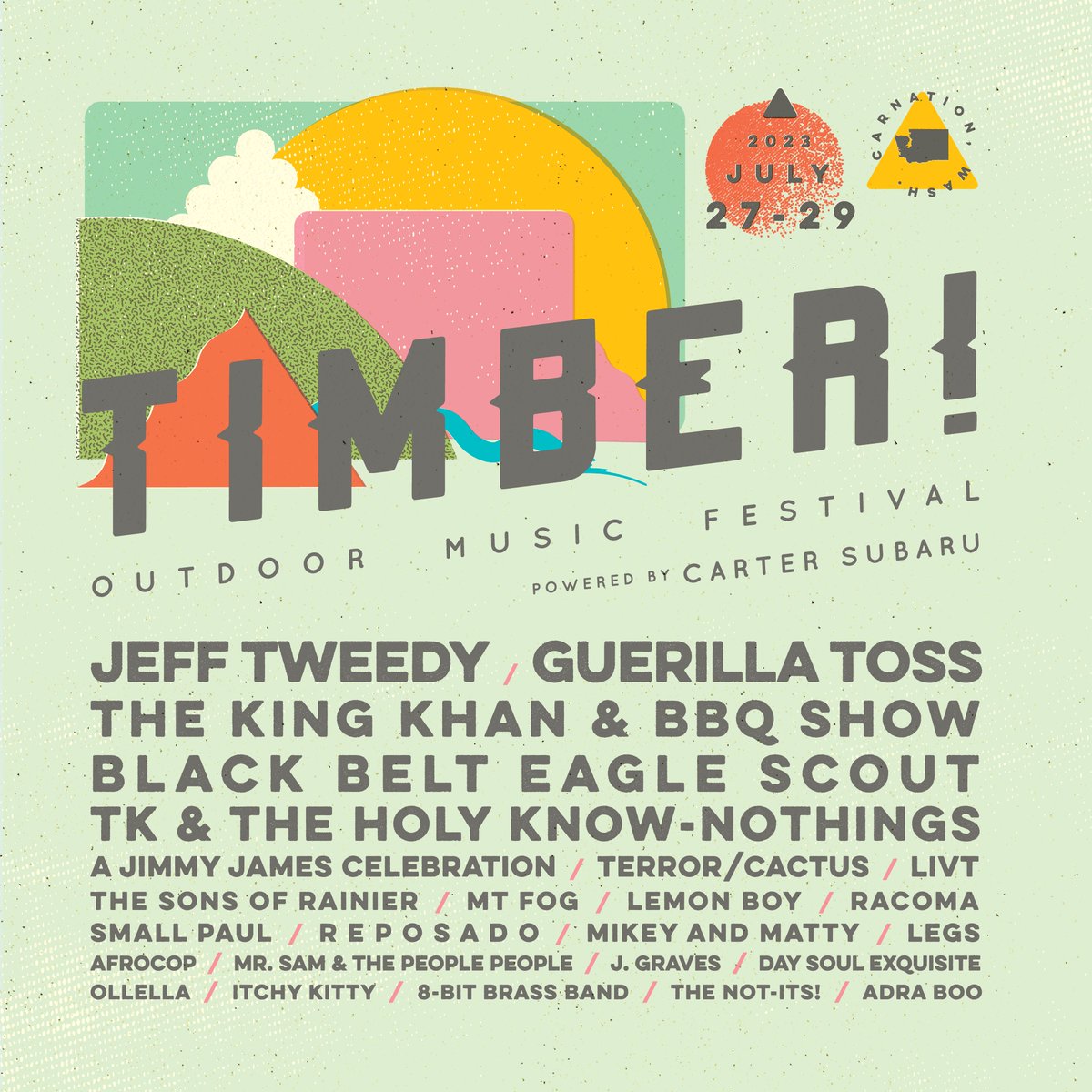 🏕️ @Timberfest lineup is out! Get your tickets now for a fest that’s as PNW as it gets with camping, biking, and swimming alongside live performances from greats like @JeffTweedy and @guerillatoss and local stars like @blackbelteagles and @lemonboyband. do206.com/events/2023/7/…
