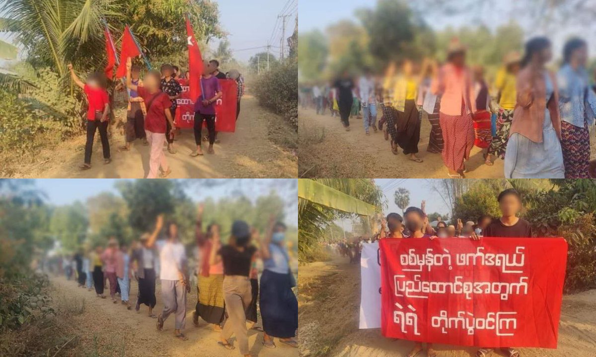 An anti-coup revolution strike somewhere in Sagaing region.  #2023Mar1Coup #WhatsHappeningInMyanmar