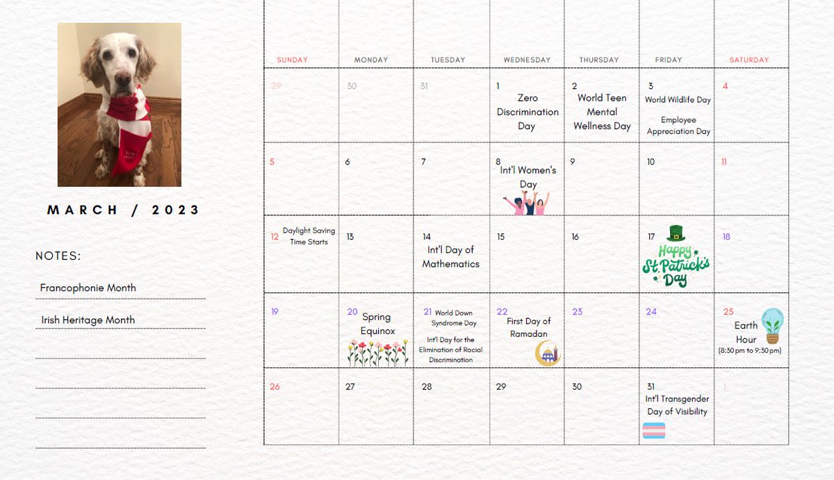 Happy March, Lions - spring is just around the corner! Like always, here are some important dates to keep in mind this month. Also, as the winter semester is coming to an end, we just wanted to wish you all the best of ☘️luck ☘️as you wrap-up labs and coursework! 🦁