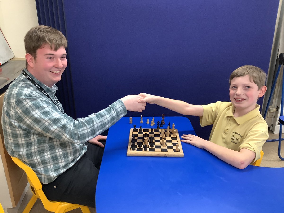 TheRichmondPri's tweet photo. Tonight was time for the rematch!!!! #Chess 
This #Year6 pupil has beaten Mr Ratcliffe again. 
Mr Ratcliffe is a little sad… 
This Year 6 pupil is extremely happy! #YouthOfToday #LeadersOfTomorrow https://t.co/CqtrsK0jLO