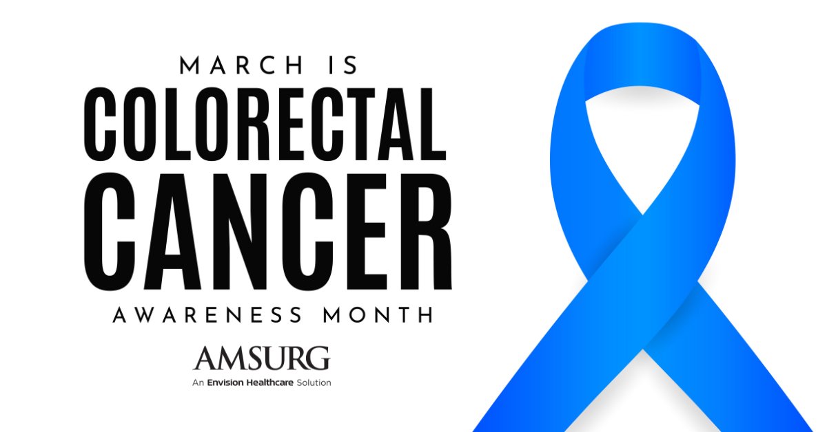 AMSURGcorp's tweet photo. March is #CRCMonth! Our goal is to raise awareness that colorectal cancer (CRC) is largely preventable, treatable and beatable with proper screenings. The first step is to talk to your doctor. To find a gastroenterologist in your area, visit: https://t.co/0VBogKjpHw https://t.co/rdYaqsDZbd