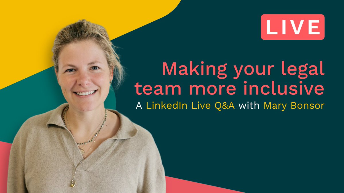 Want to know more about making YOUR legal team more #inclusive?

On March 9th, Flex CEO Mary Bonsor, will be discussing this topic over #LinkedInLive, and answering burning questions about improving the diversity and inclusivity of your team:
linkedin.com/events/7034811…