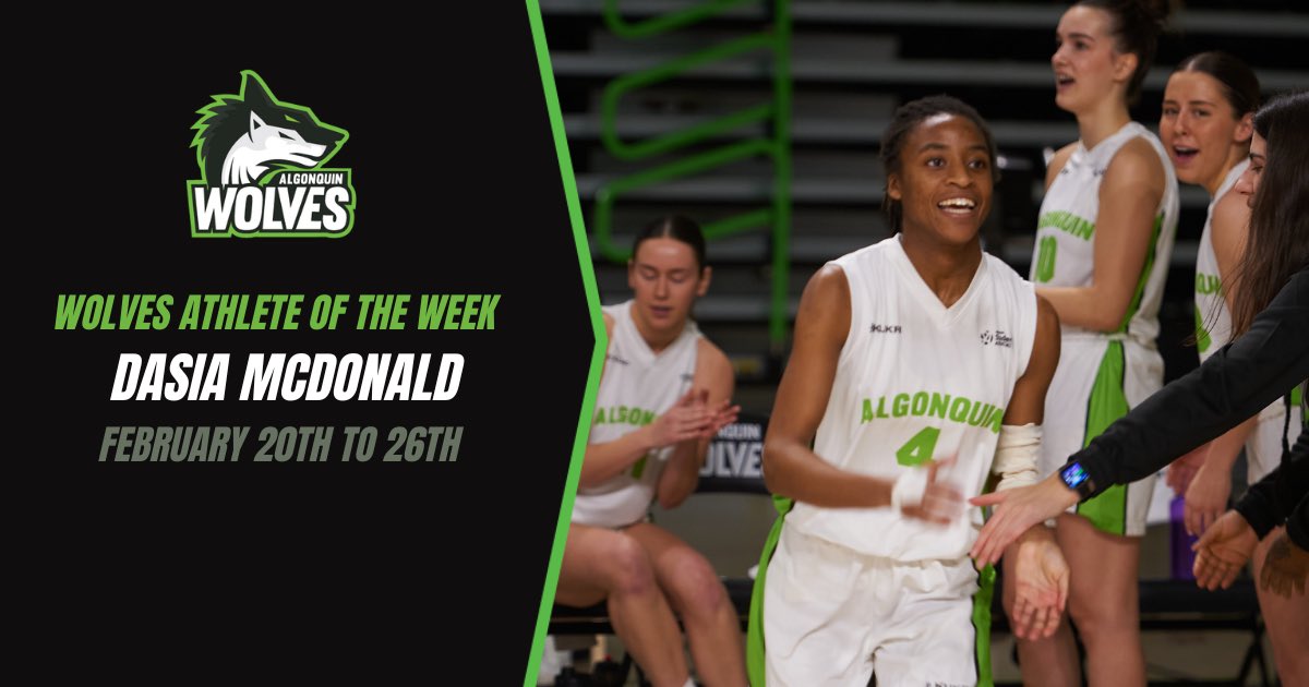 ALGWolves's tweet photo. Dasia McDonald earns Wolves Athlete of the Week honours.
https://t.co/4wrToY6MP5
#WolvesAOTW #ACWolfPack https://t.co/VjLXtaV55K