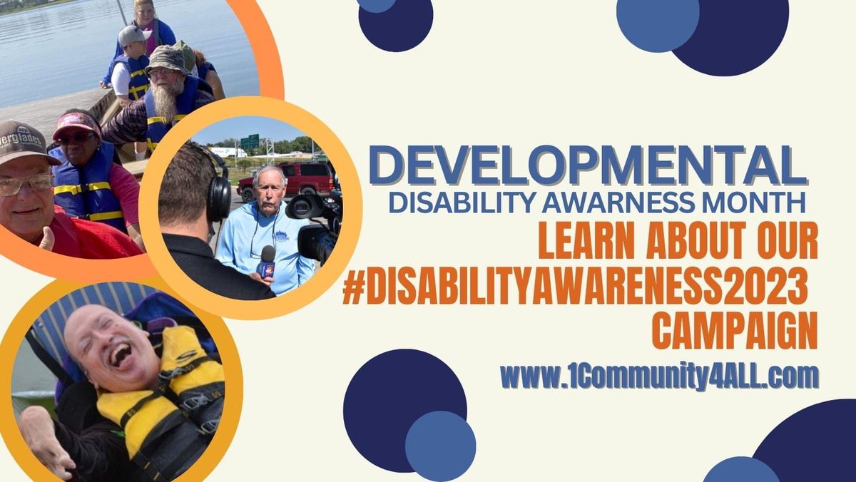 It’s Day 1 of #DevelopmentalDisability Awareness Month! Help Floridians w/ disabilities get off the deck & into the fun by making outdoor activities more accessible.

Learn about our #DisabilityAwareness2023 campaign at: 1community4all.com/about

The Facts: cdc.gov/ncbddd/disabil…