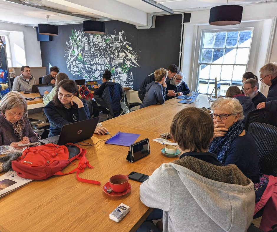 CommunityWaffle's tweet image. A photo from this week&apos;s Tech Tuesday drop in... just look at all that inter-generational goodness! #waffleon