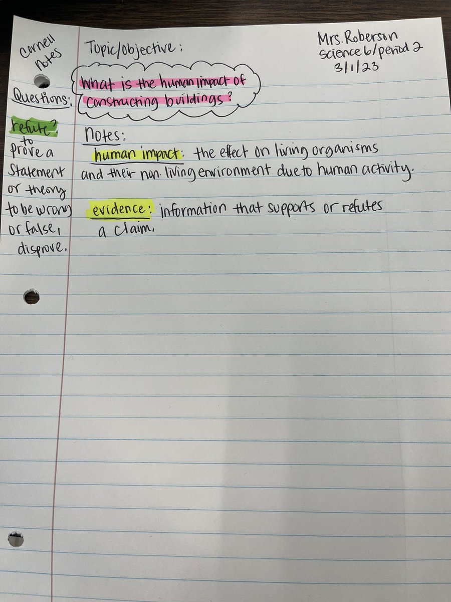 MrsRobersonMath's tweet photo. Intro to Cornell notes is going well 😍 https://t.co/RM857Qep1B
