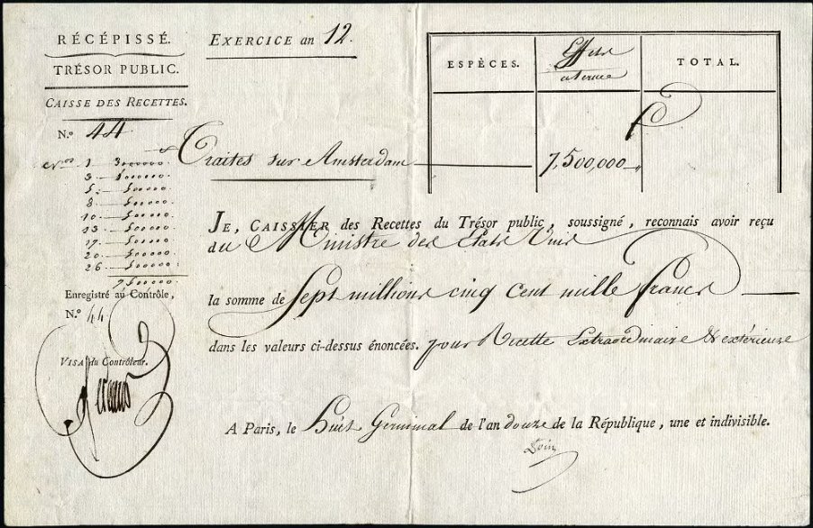 NYHistory's tweet photo. This simple, extraordinary piece of paper?
It appears to be a receipt for the Louisiana Purchase.
Learn more #FromTheStacks. https://t.co/Ajv4tGdnXH https://t.co/JVDkDTquQi