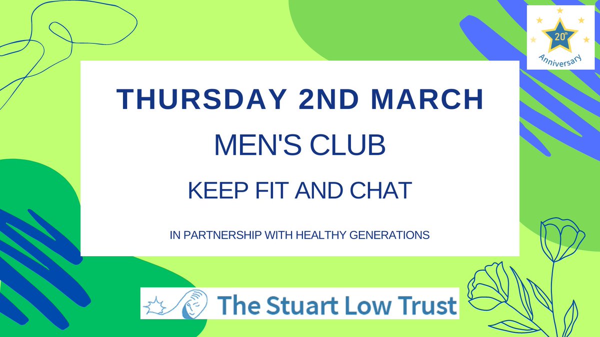 stulowtrust's tweet photo. A face-to-face class. A Keep Fit and coffee social club for Men aged 50+ in partnership with @HealthyGens. 
This project is kindly being funded by @HSFCharity 

For more information, ring 020 7713 9304 or email info@slt.org.uk 

#StuartLowTrust #MentalHealth #Wellbeing https://t.co/gETEEoBj72